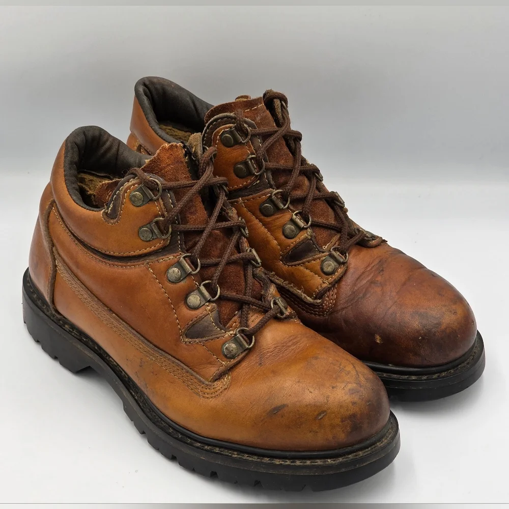 Iron Age Men's 7M Brown Leather Lace-Up Oil Resistant Work Boots ANSI Z41 PT91